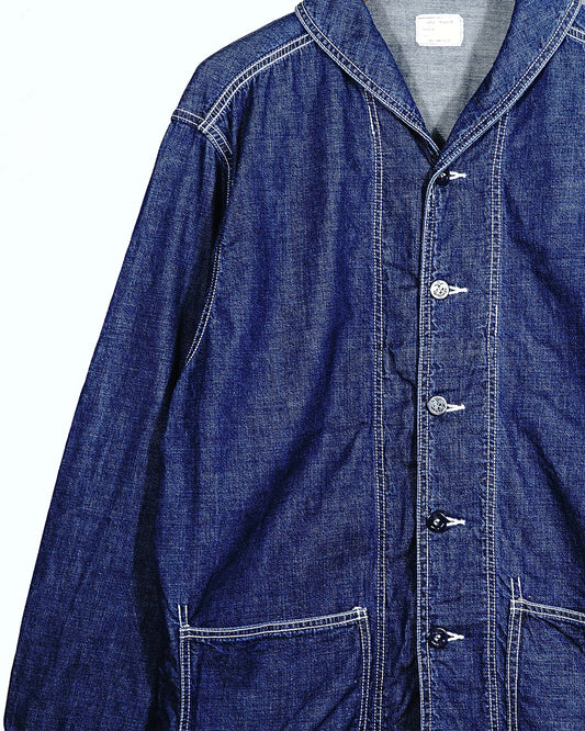 Shawl Collar Denim Coverall