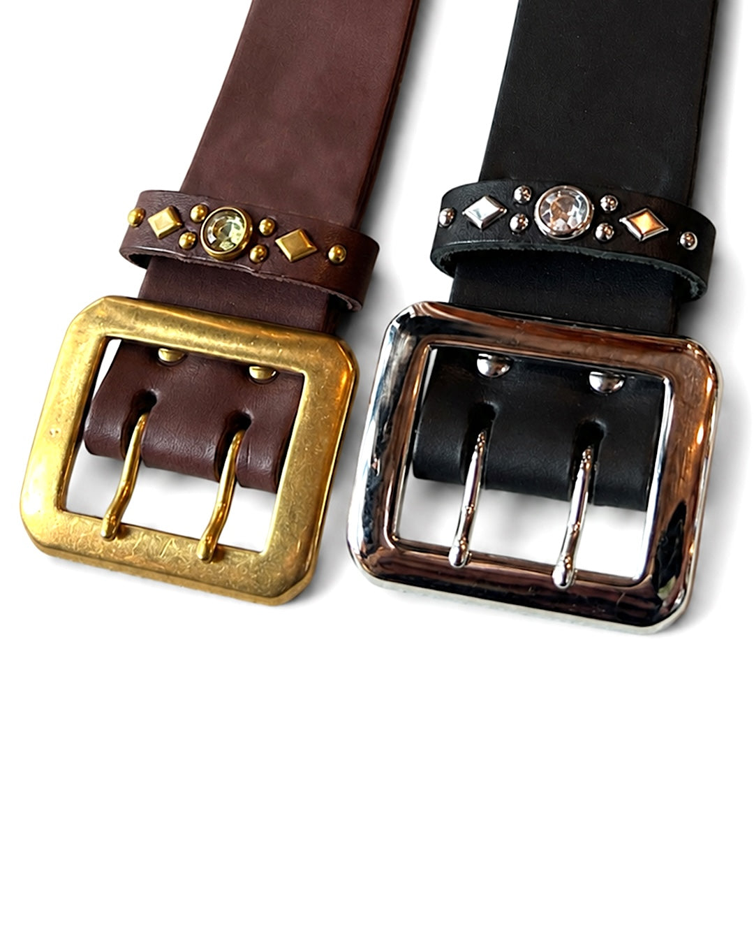 W-pins Studs Belt BLACK