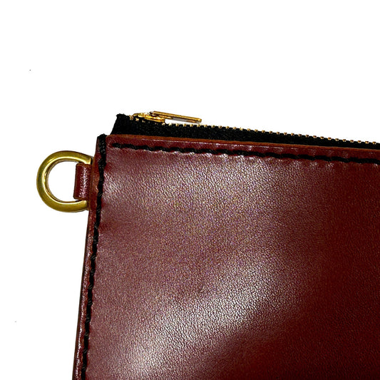 Zip Leather Wallet Short / BURGUNDY