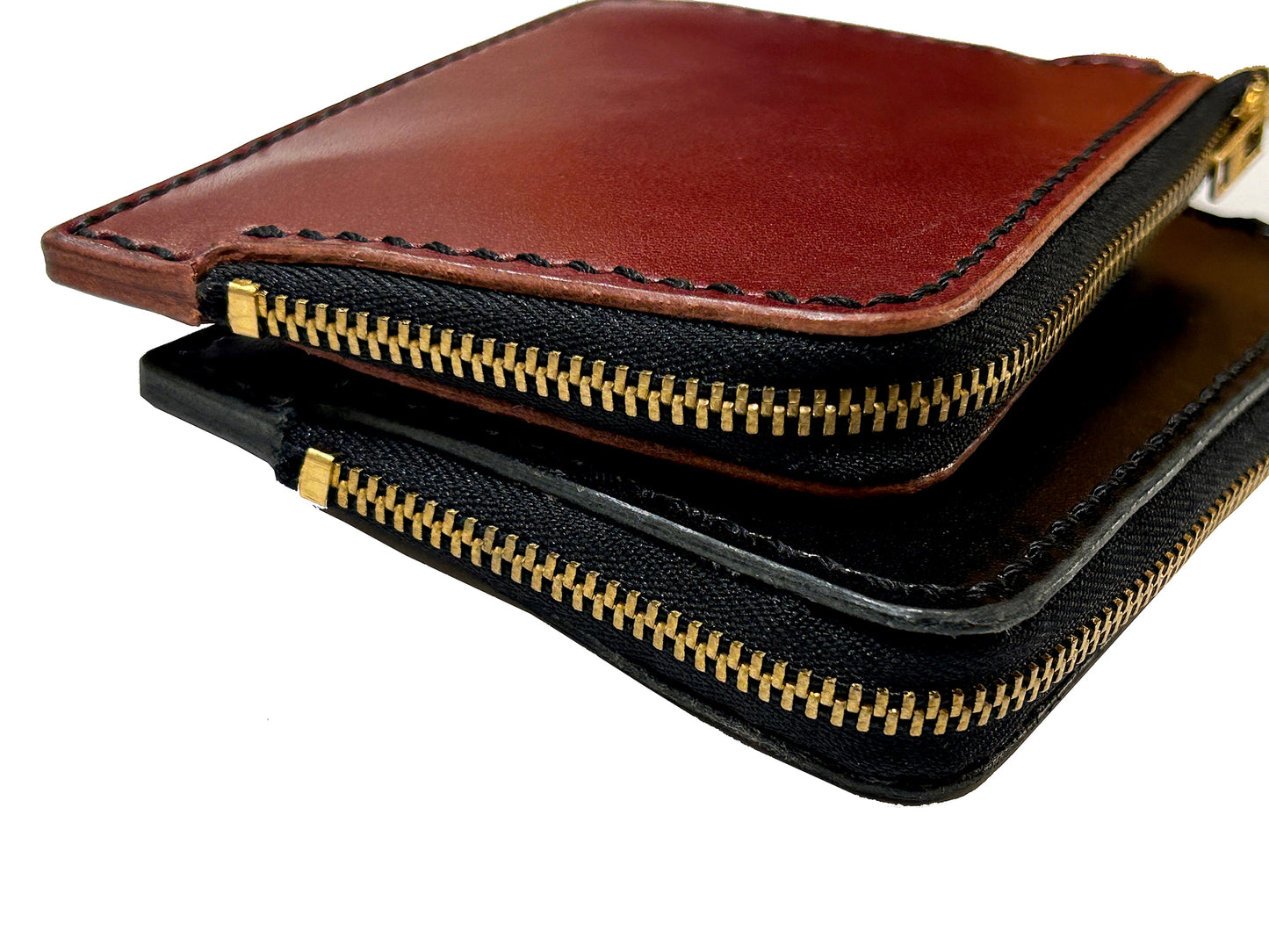 Zip Leather Wallet Short / BURGUNDY