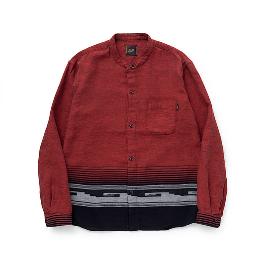 Stand Collar Native Jacquard Shirt