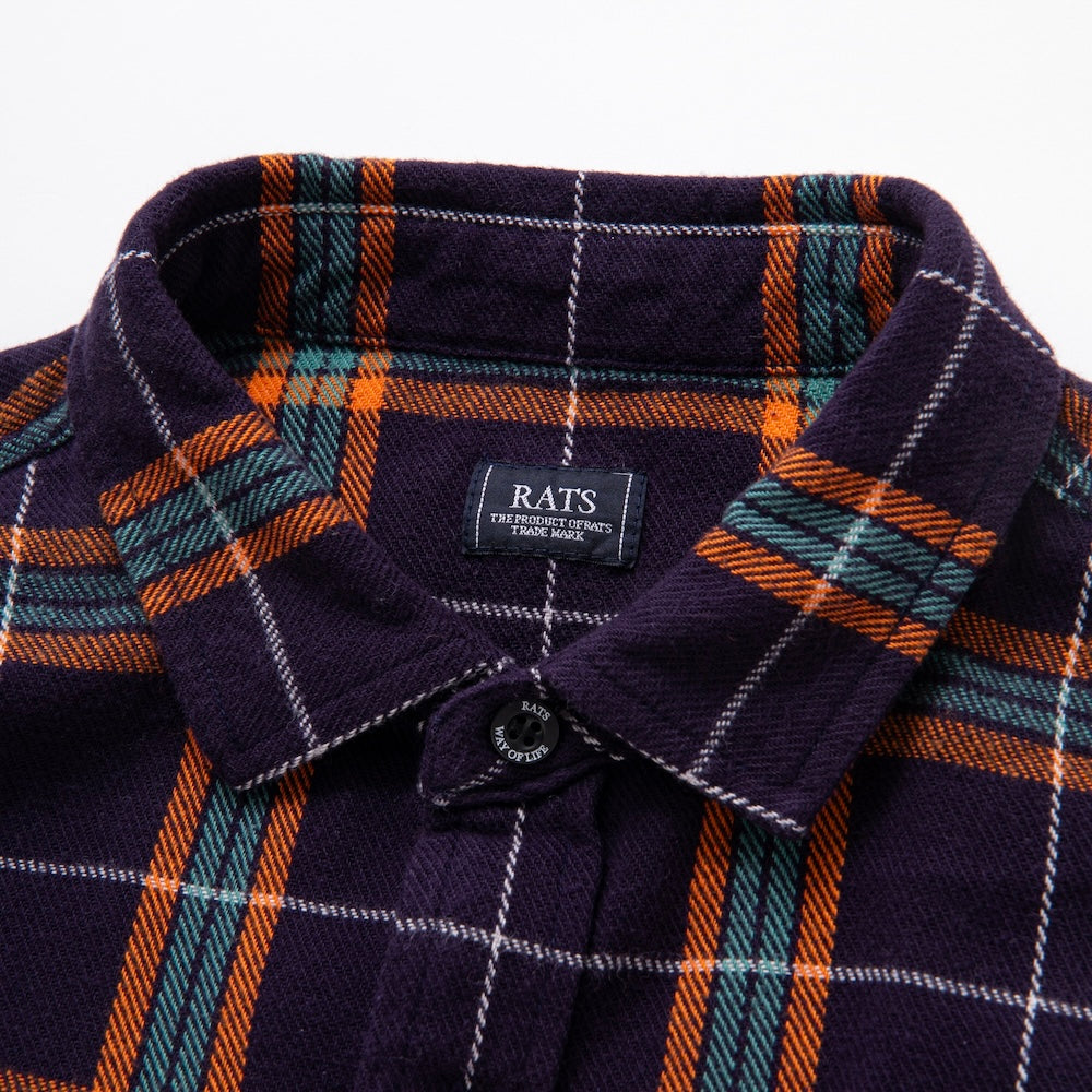 Cotton Flannel Navy Check Shirt