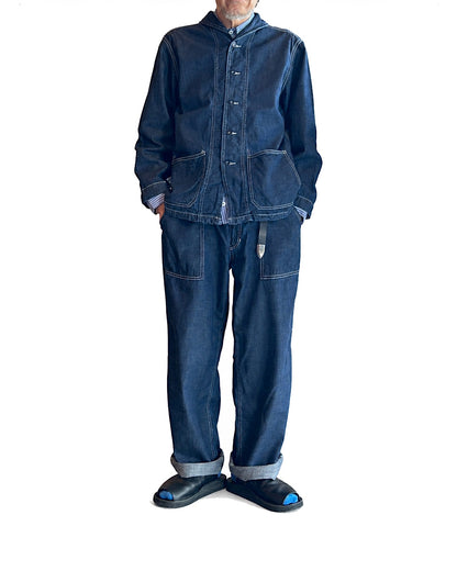 Shawl Collar Denim Coverall