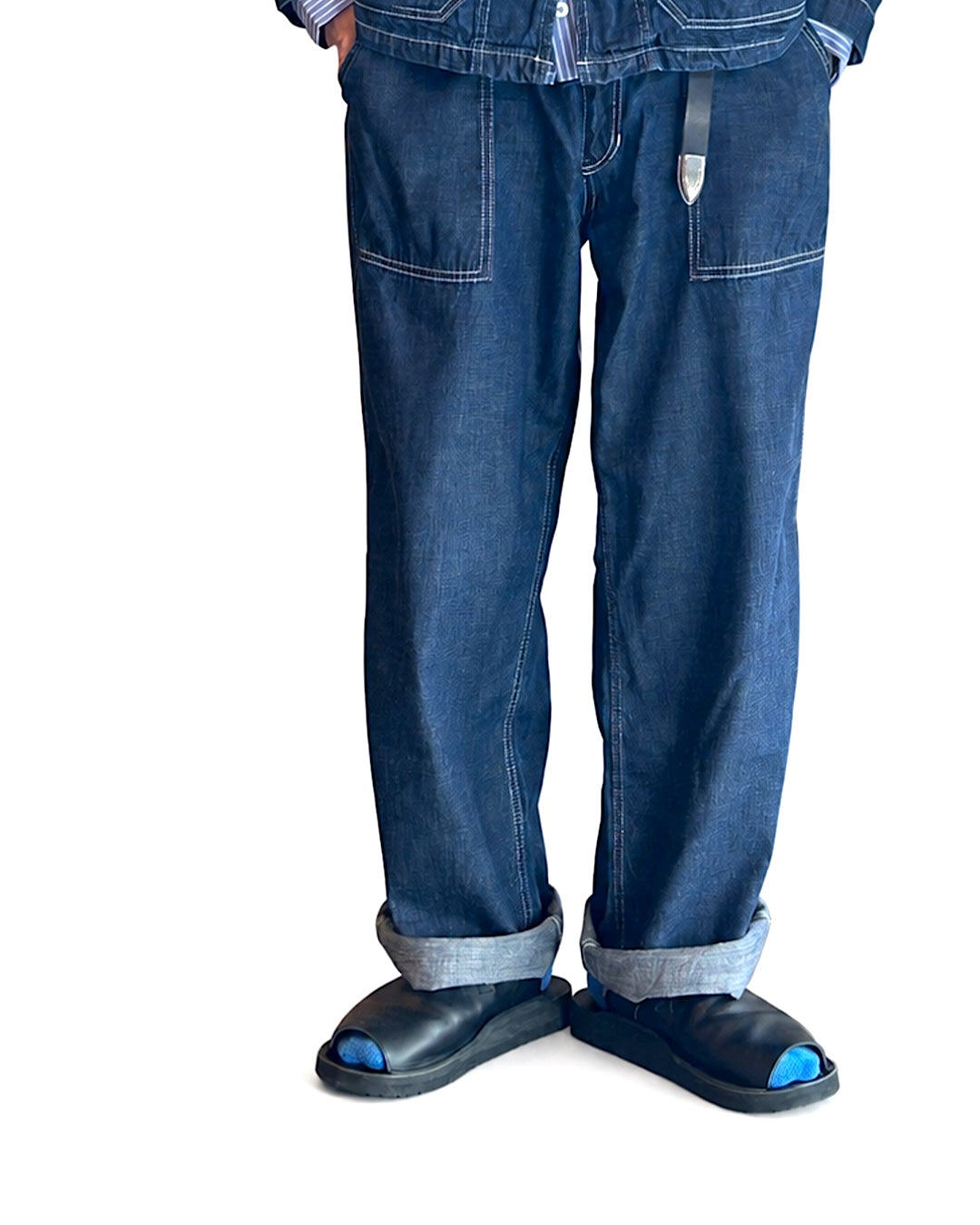 Shawl Collar Denim Coverall