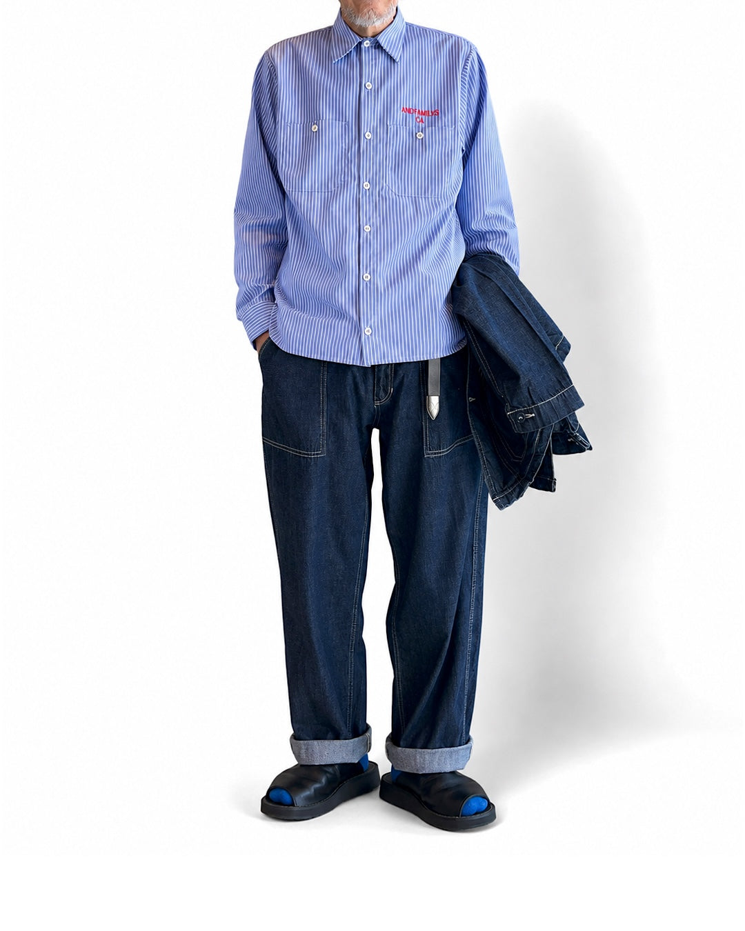Shawl Collar Denim Coverall