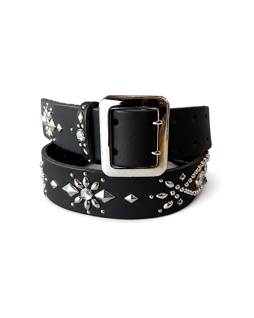 W-pins Studs Belt BLACK