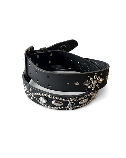 W-pins Studs Belt BLACK