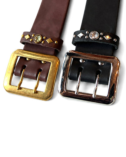 W-pins Studs Belt BLACK