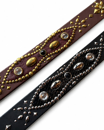 W-pins Studs Belt BROWN