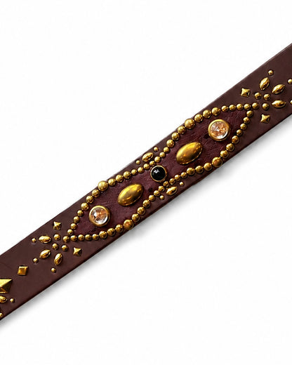 W-pins Studs Belt BROWN
