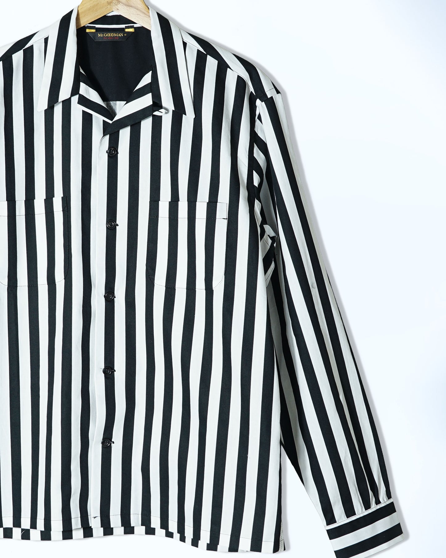 Daily Open Shirt LS / BLACK STRIPE