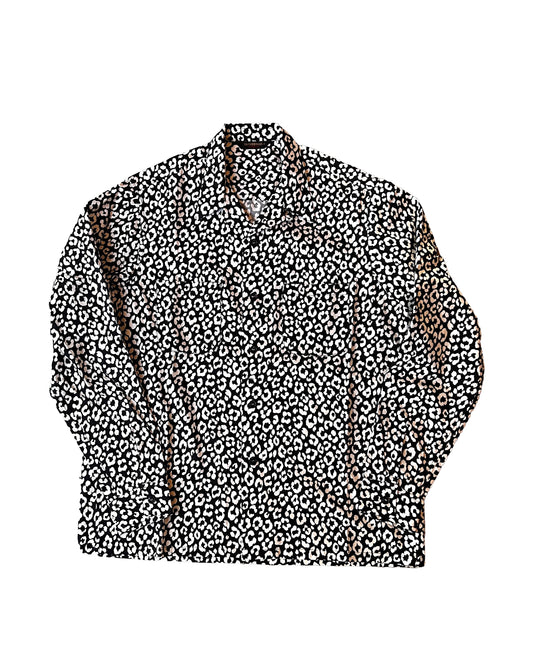 Daily Open Shirt LS / BLACK LEOPARD