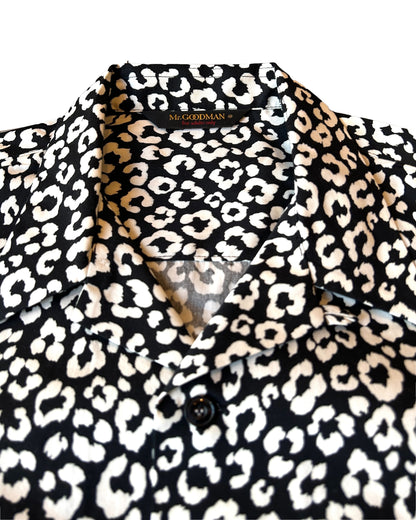 Daily Open Shirt LS / BLACK LEOPARD