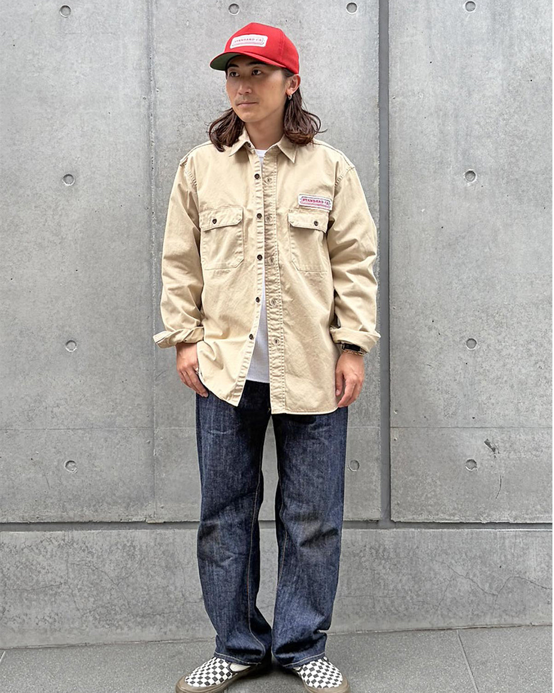SD Logo Patch Work Shirt Vintage Wash