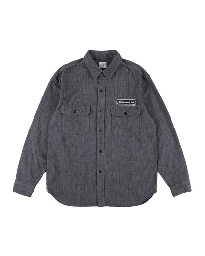 SD Logo Patch Black Chambray Work Shirt Vintage Wash