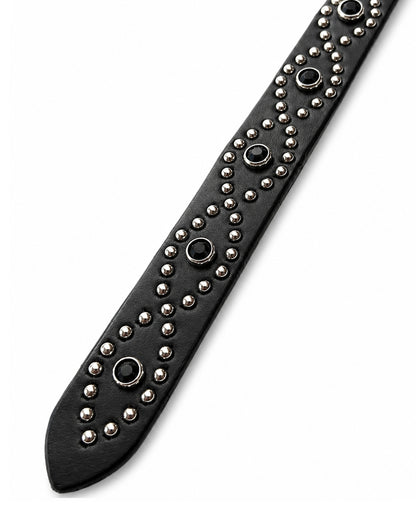 Western Narrow Belt Studs&Stone / BLACK