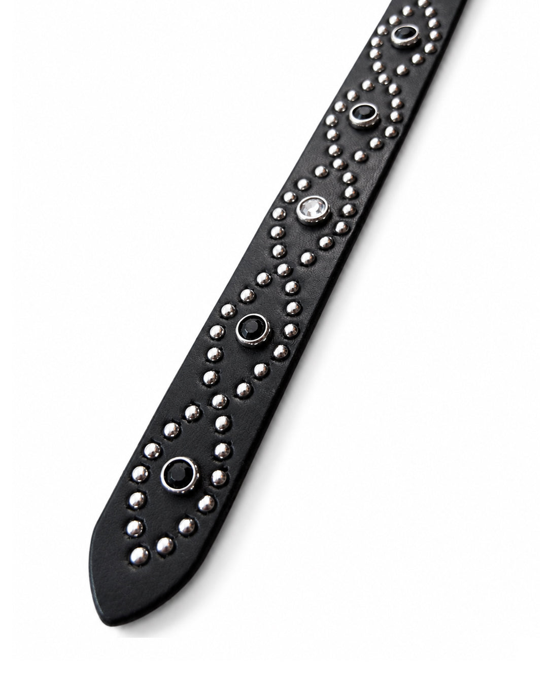 Western Narrow Belt Studs&Stone / BLACK x CLEAR