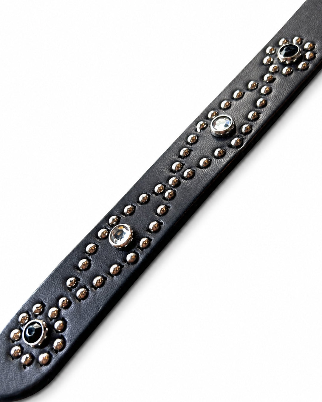 Western Narrow Belt Studs&Stone / BLACK x CLEAR T2